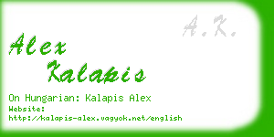 alex kalapis business card